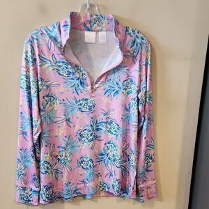 Stella Parker Collection Floral Quarter-Zip Pullover size small